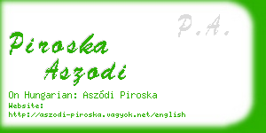 piroska aszodi business card
